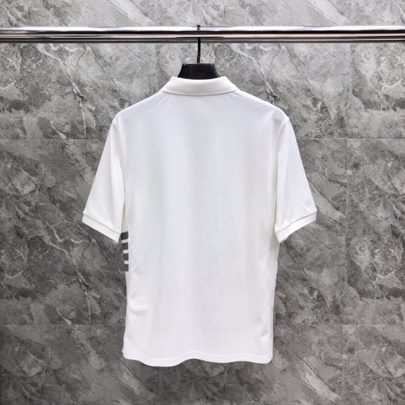 洗練された おしゃれ トムブラウン Tシャツ コピー 半袖 ポロシャツ ホワイト-3