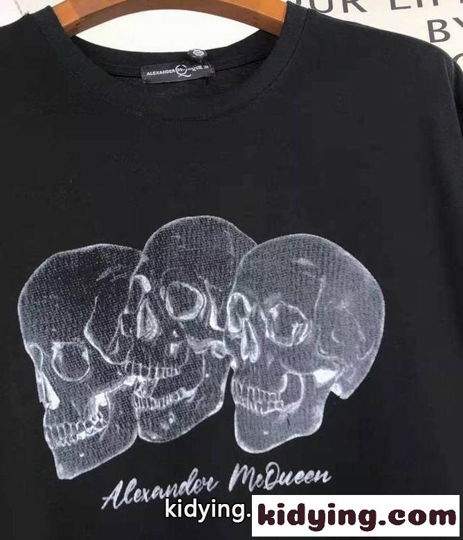 人気 トレンド ゆったり リラックス 快適 カジュアル おしゃれ クルーネック アレキサンダー・マックイーン 半袖Tシャツ コピー-5
