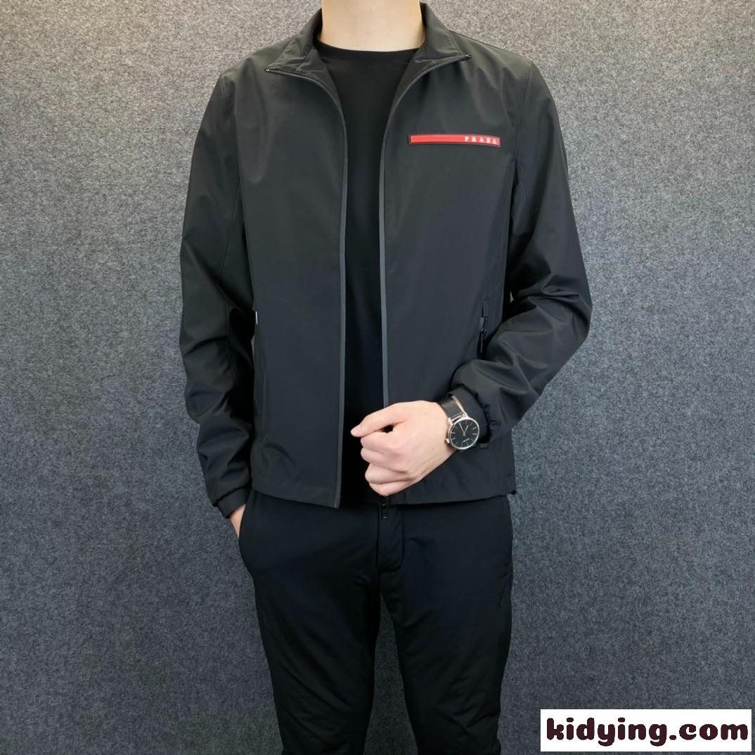 カジュアル シンプル メンズファッション プラダ ジャケット メンズ コピー 3色あり M-5XL ブラック カーキ-0