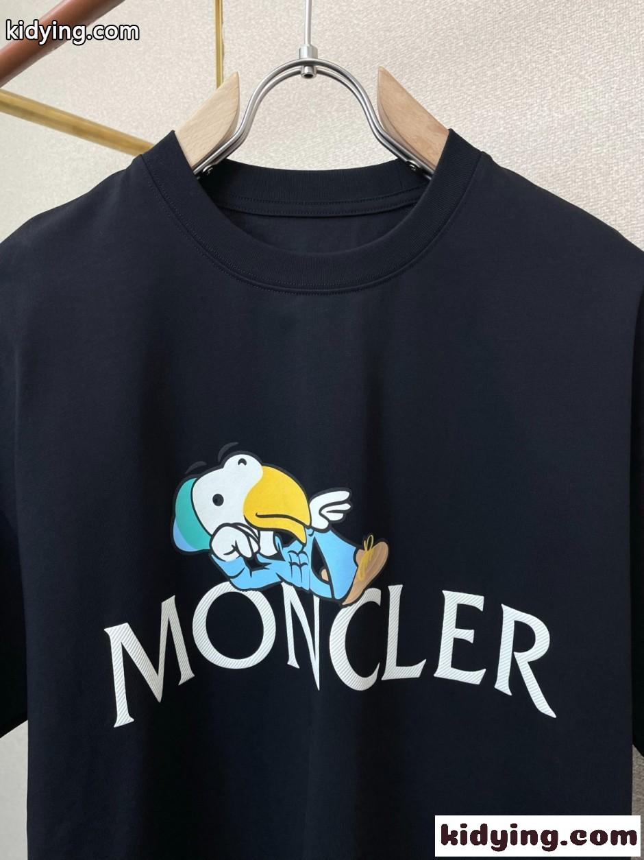 カジュアル ロゴ プリント 半袖Tシャツ モンクレール Tシャツ 偽物 クルーネック-2