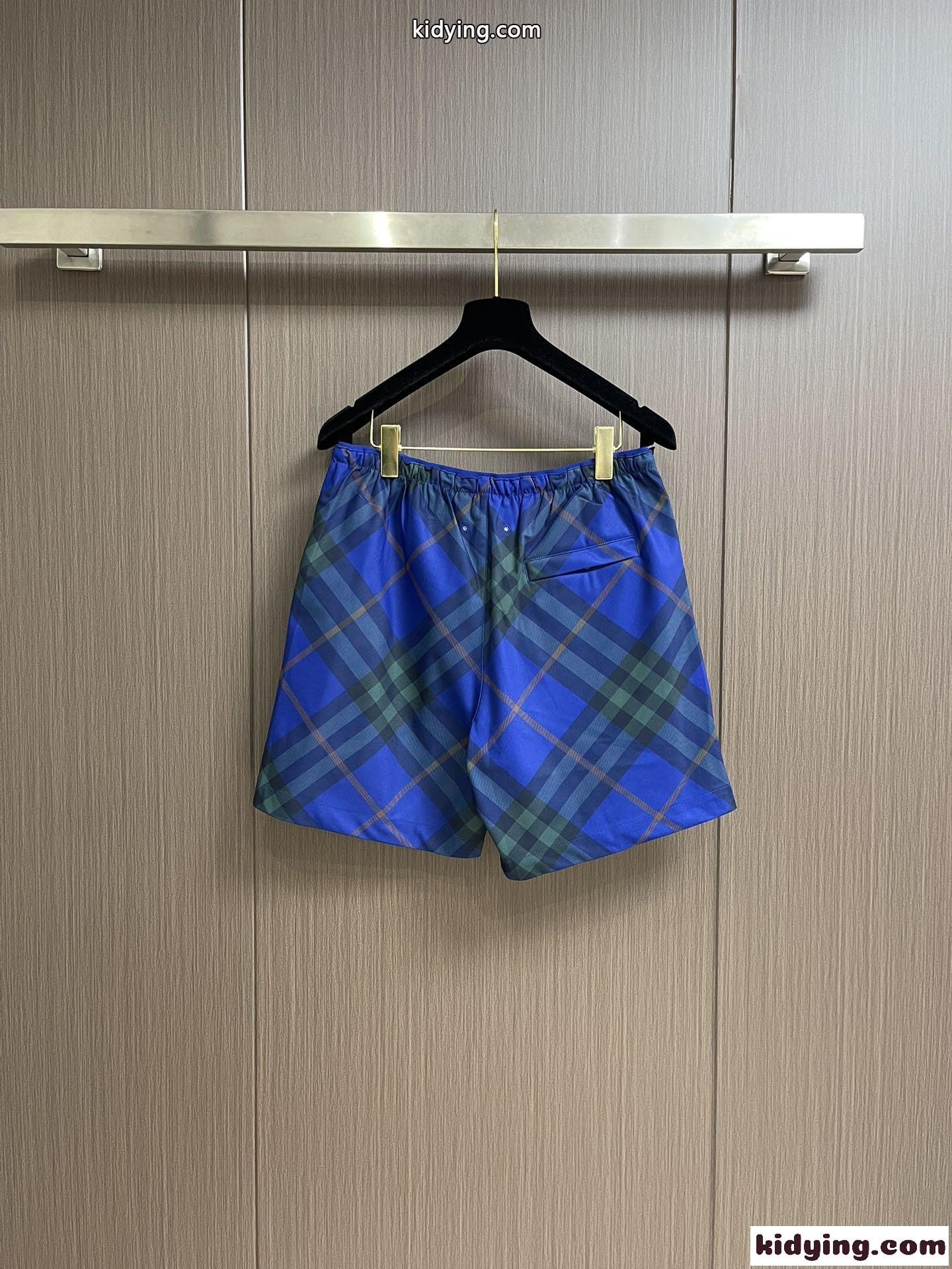 定番 チェック ショートパンツ バーバリー パンツ コピー メンズ ショーツ ブルー-1
