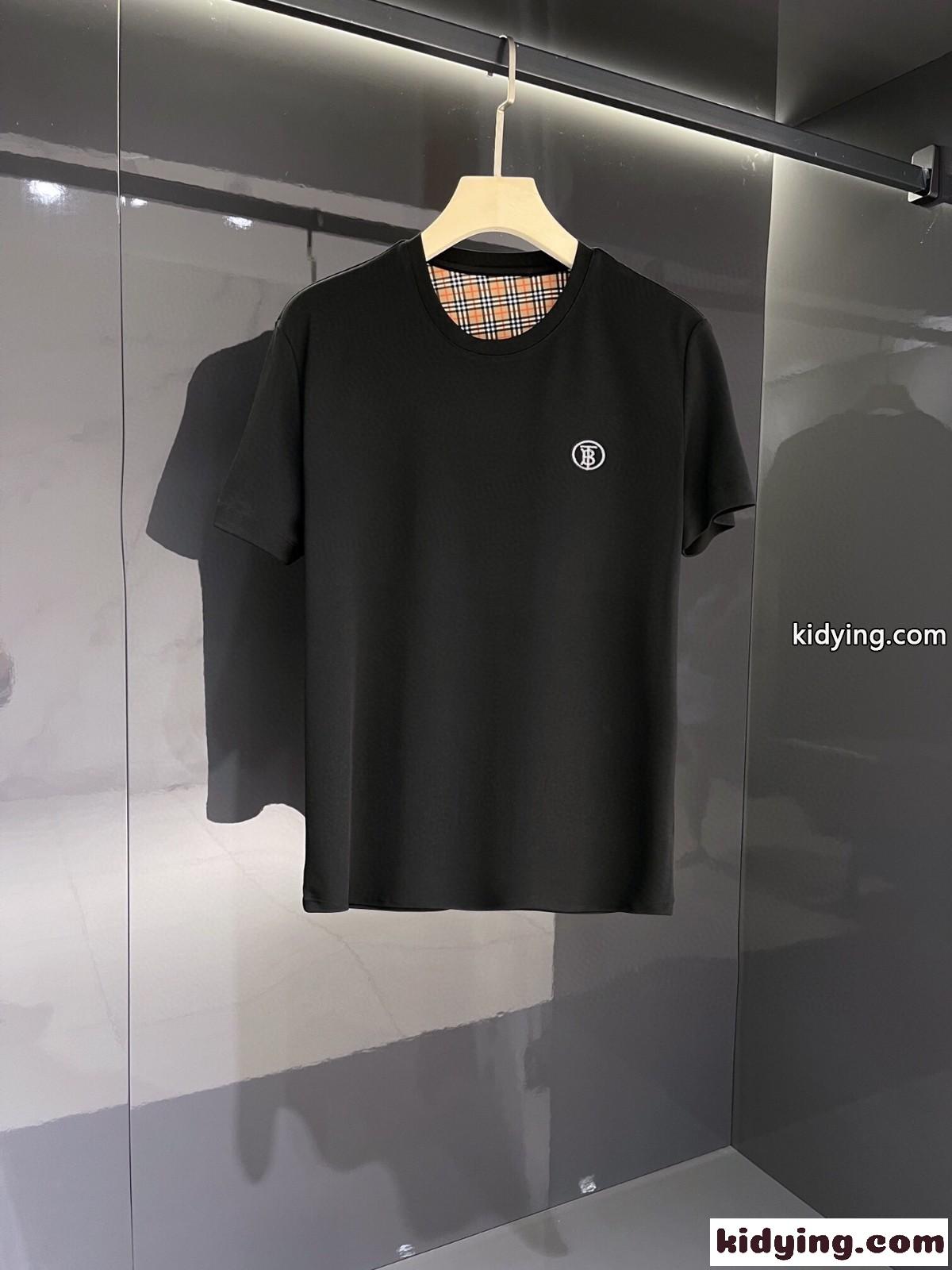 春夏 新作 メンズ カジュアル シルケット コットン バーバリー 半袖Tシャツ コピー クルーネック-2
