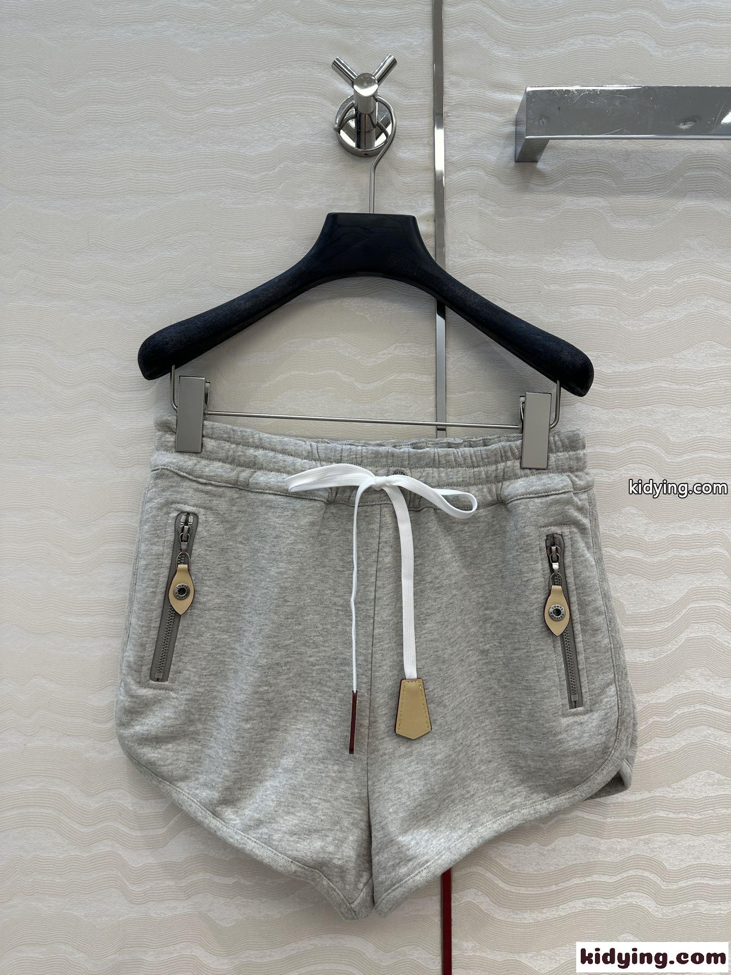 レザーアクセント ジョギングショーツ ルイヴィトン パンツ コピー グレー-0
