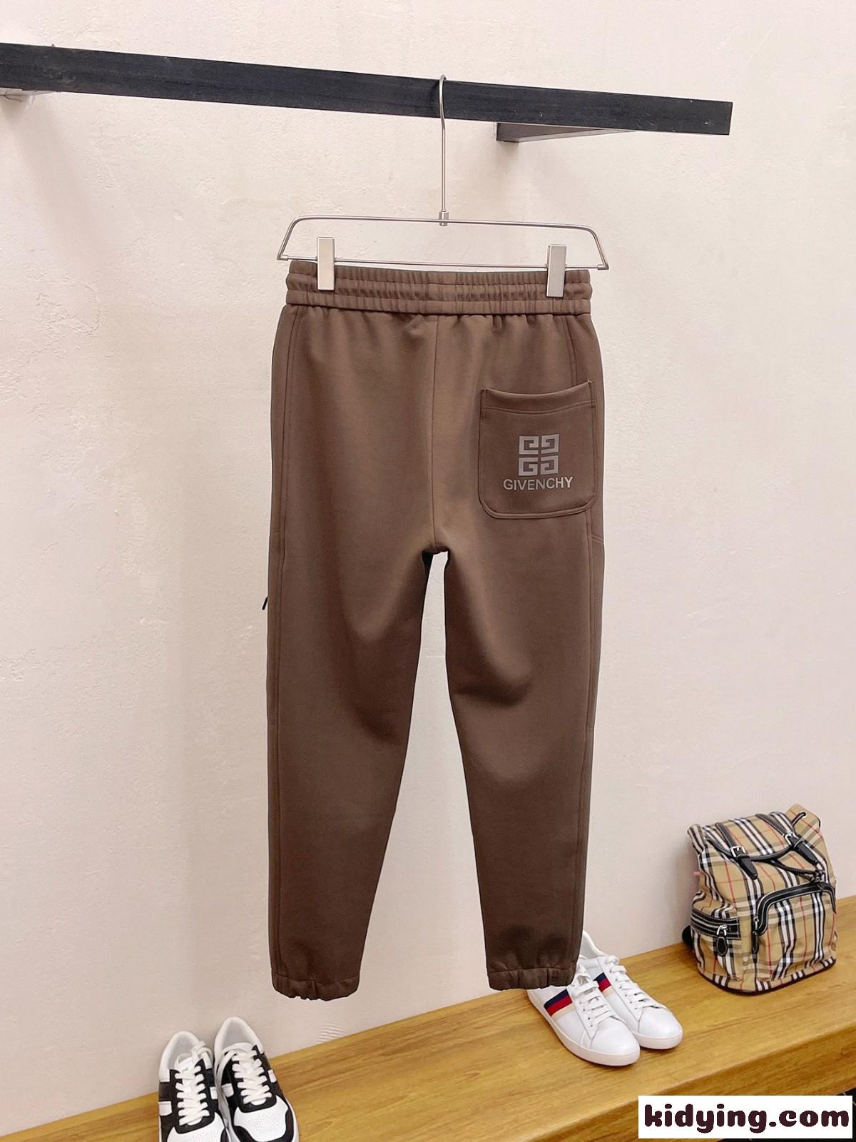 ジバンシィ パンツ 偽物 メンズ ロゴ カジュアルパンツ ブラウン-1