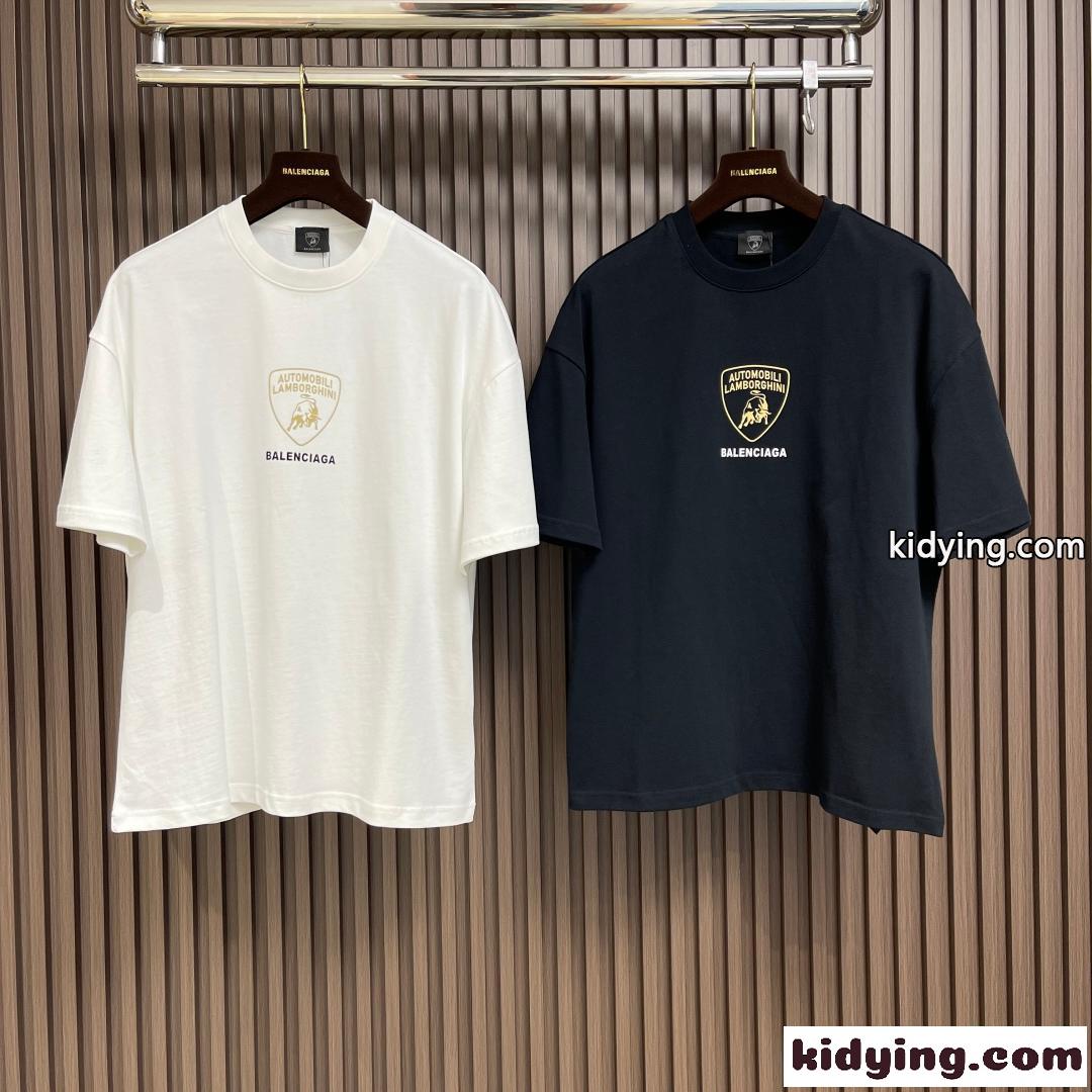 balenciaga x lamborghini プリント 半袖Tシャツ バレンシアガ Tシャツ コピー ユニセックス-2