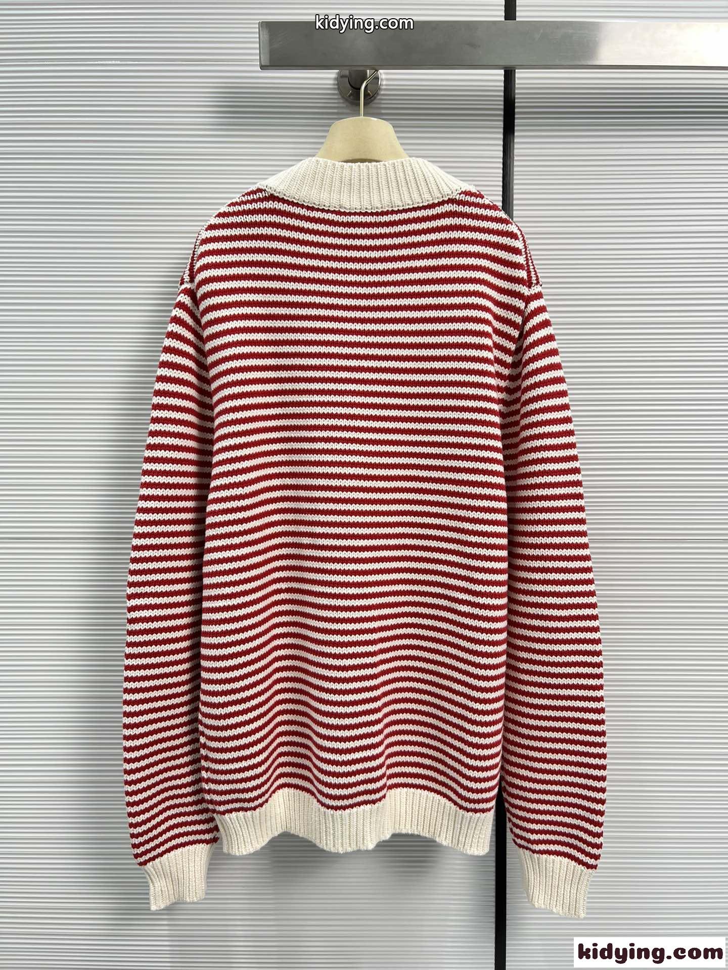 可愛い 定番 ストライプ カシミヤ＆コットン カーディガン ミュウミュウ ニット コピー-4