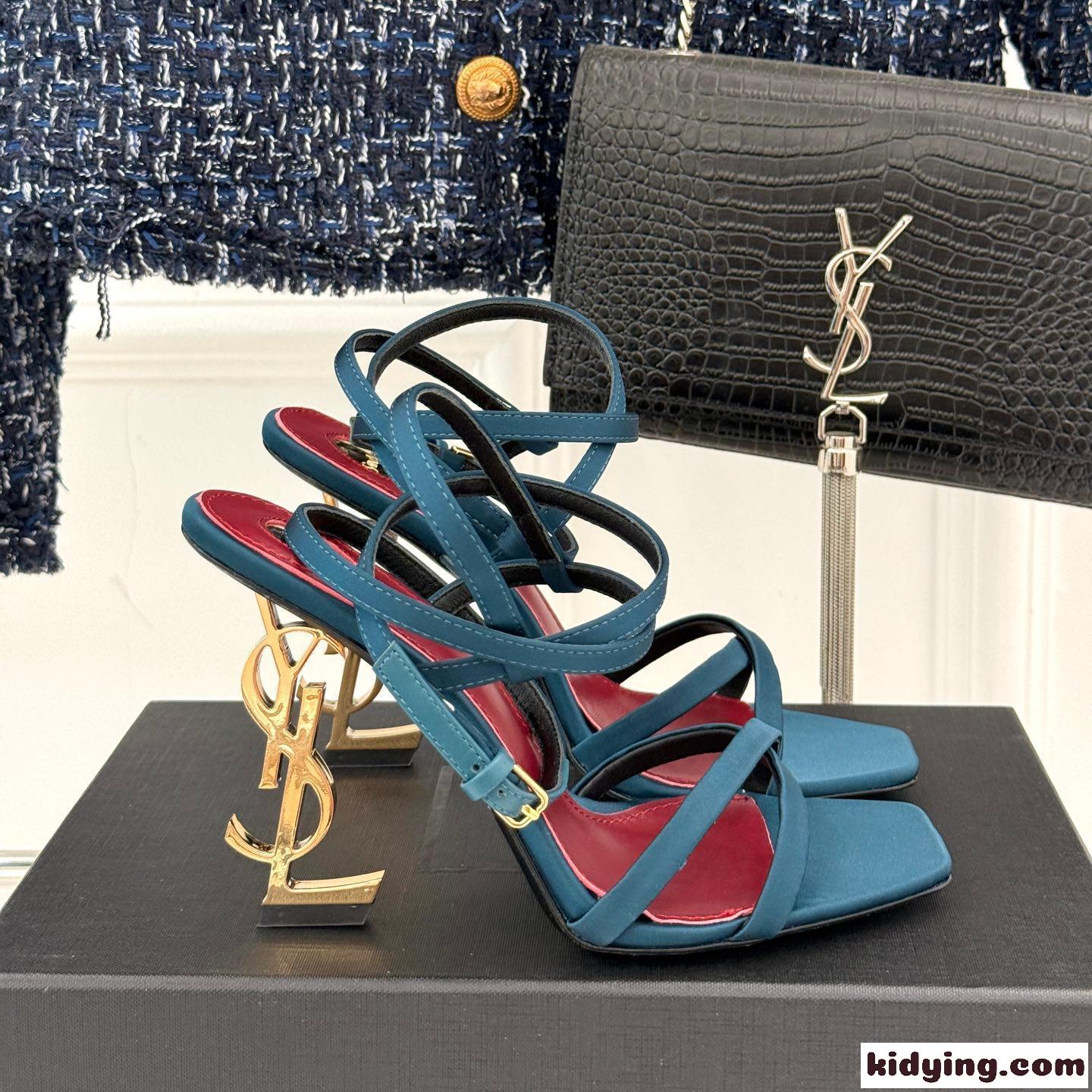 エレガント YSL オピウム サンダル イヴ・サンローラン コピー ブルー-0
