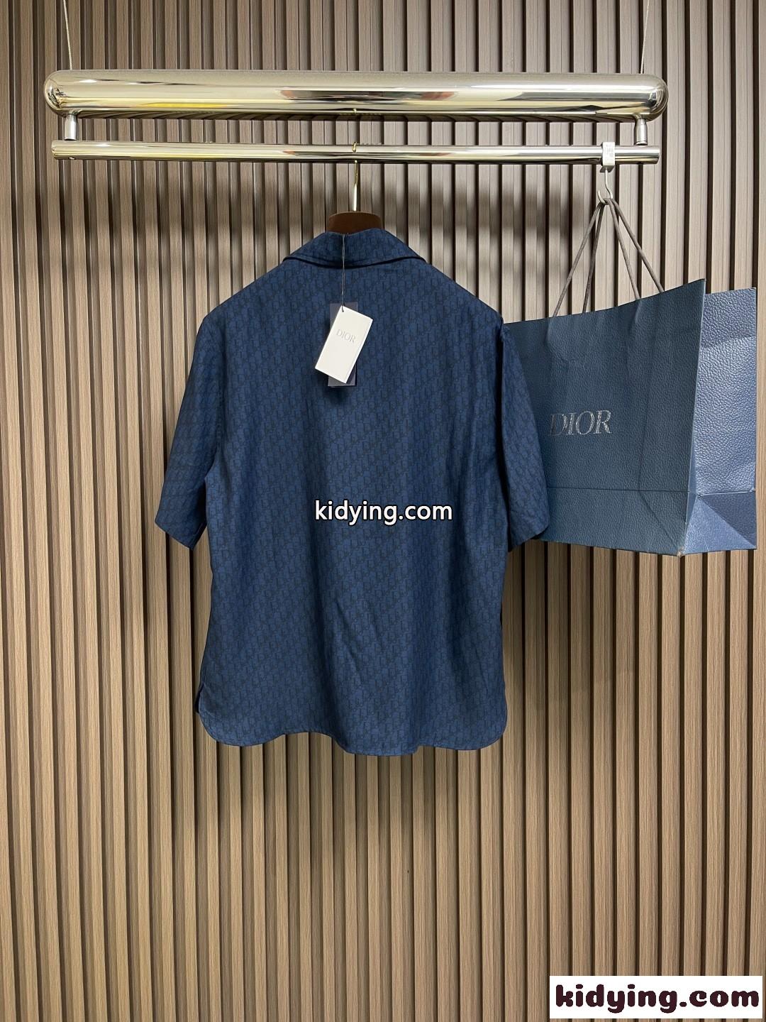 上品 カジュアル ショートスリーブシャツ クリスチャン・ディオール シャツ コピー ネイビー-1