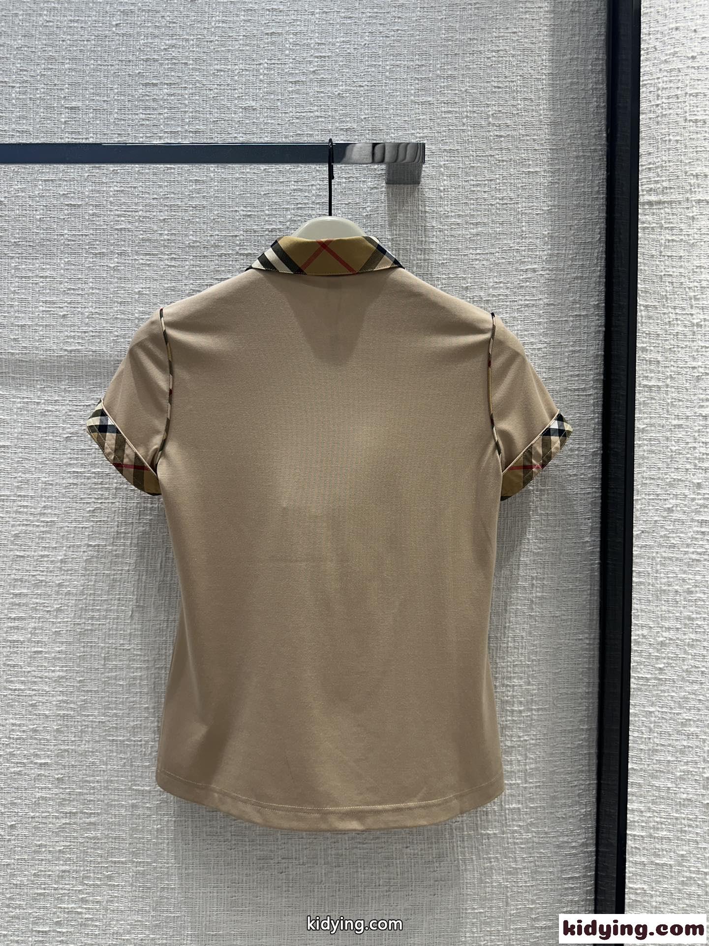 おしゃれ ハーフジップ ポロシャツ バーバリー Tシャツ コピー カーキ-4