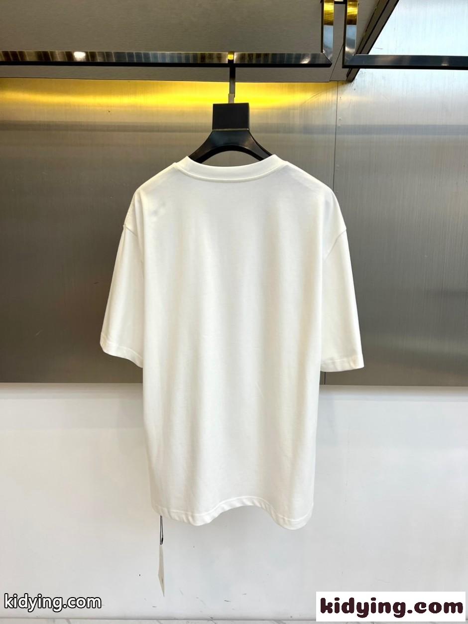 バレンシアガ Tシャツ 偽物 スクリプトロゴ クルーネック 半袖Tシャツ ホワイト-3
