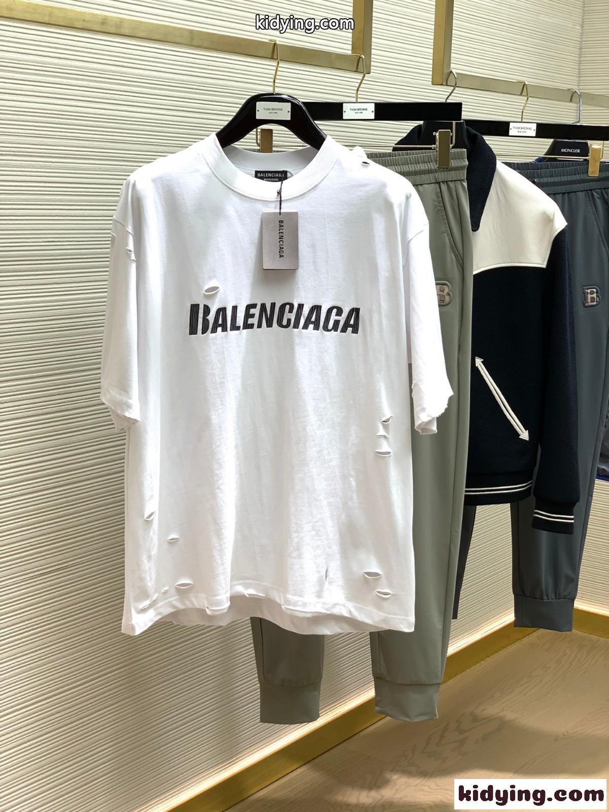 人気 おしゃれ カジュアル ロゴ バレンシアガ Tシャツ コピー クルーネック 半袖 トップス ホワイト-2