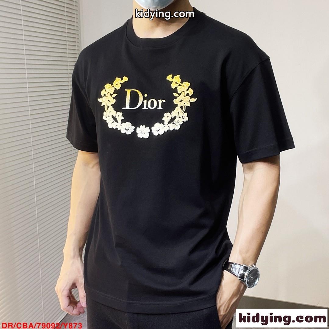 2色あり おしゃれ ロゴ クルーネック クリスチャン・ディオール Tシャツ コピー メンズ-3