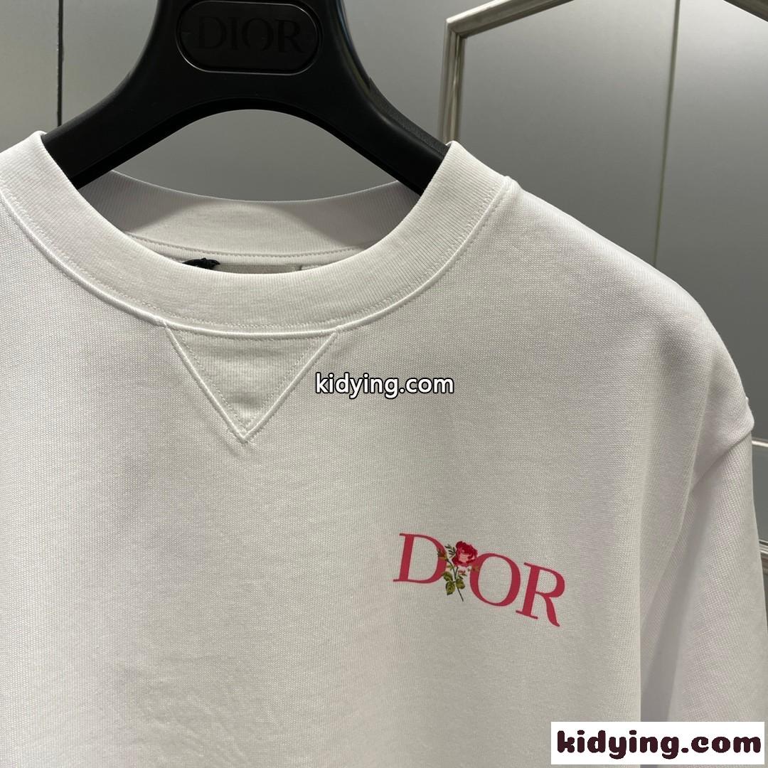 春夏 新作 クルーネック コットン ロゴ プリント クリスチャン・ディオール Tシャツ コピー 半袖-2