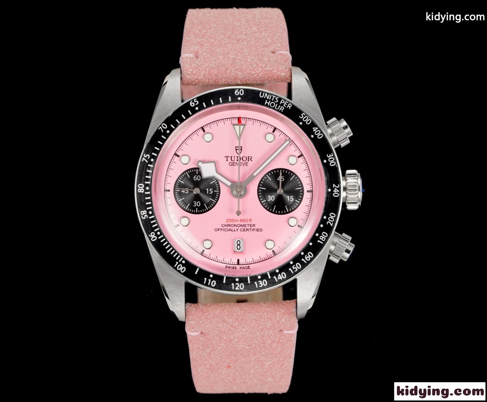 目を引く ピンク チューダー 時計 コピー 41mm ウォッチ ファッション-1