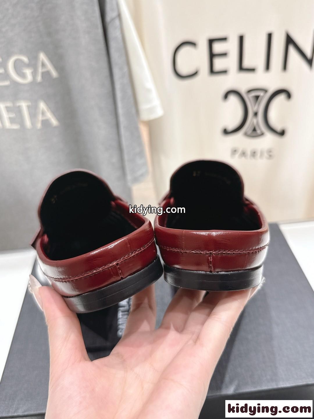 クロコダイル型押しYSL ル ローファー イヴ・サンローラン レディースシューズ スーパーコピー レッド-0