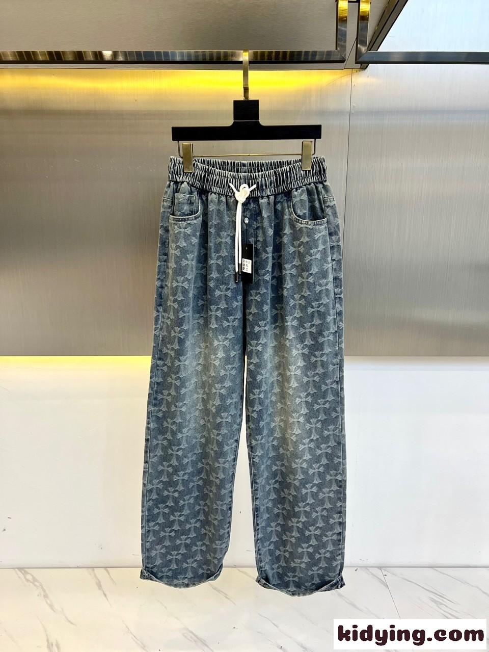お洒落 総柄 合わせやすい デニムパンツ クロムハーツ ジーンズ コピー メンズ-0