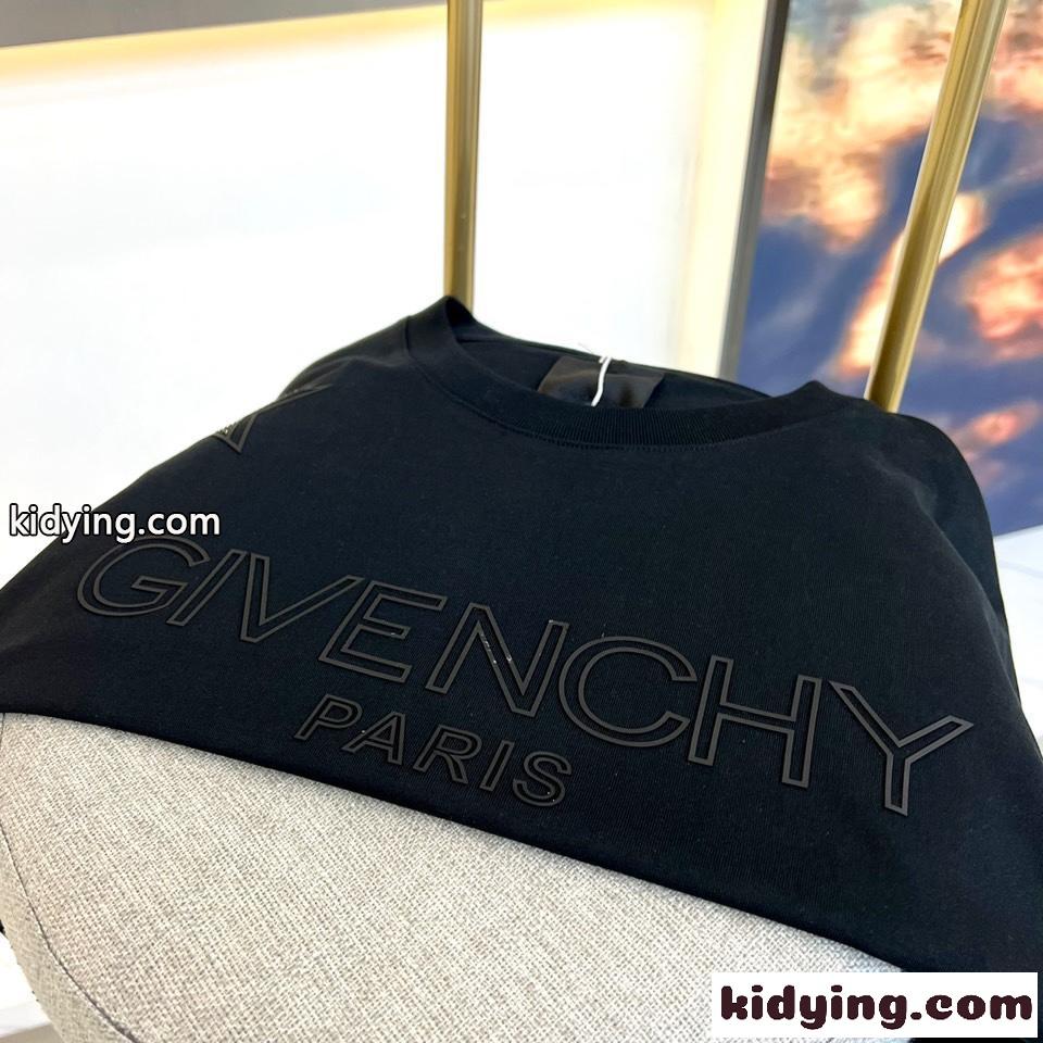 着心地いい コットン クルーネック ジバンシィ Tシャツ コピー 半袖Tシャツ ブラック-2