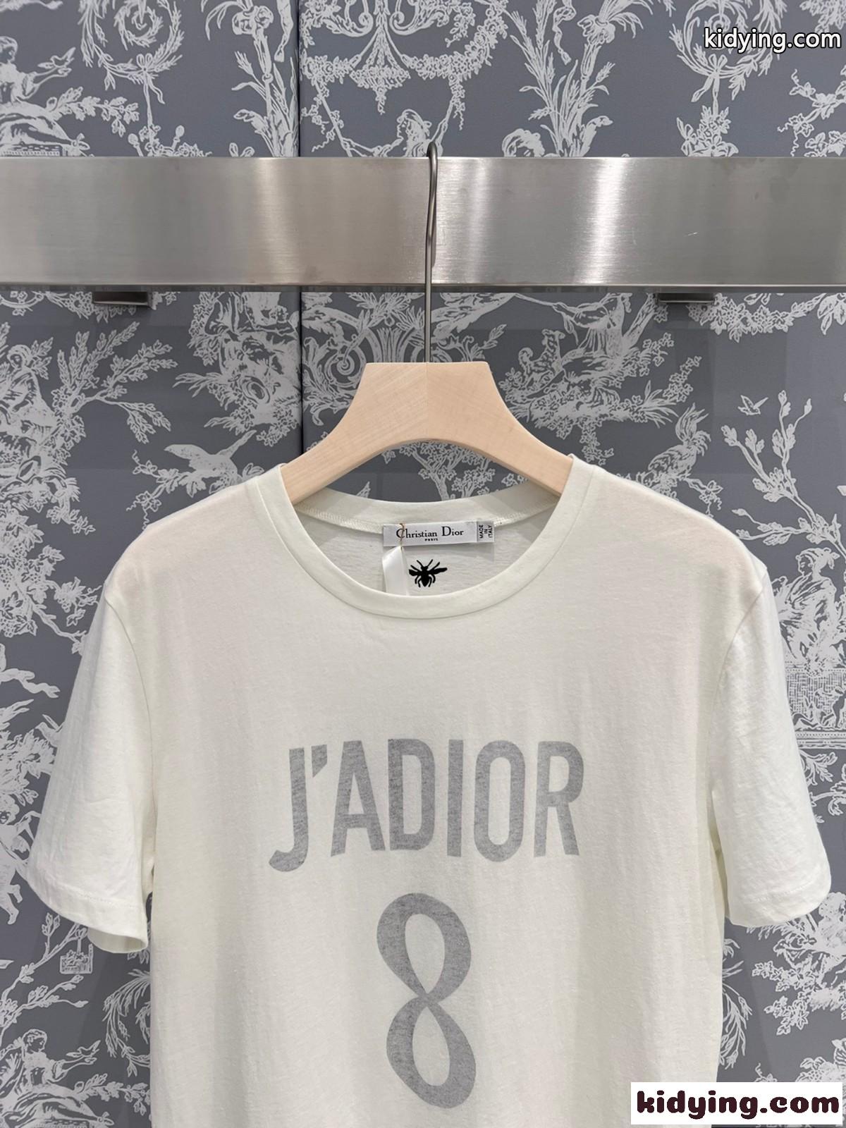 コットン & リネン JAdior 8 半袖Tシャツ クリスチャン・ディオール Tシャツ コピー ホワイト-1