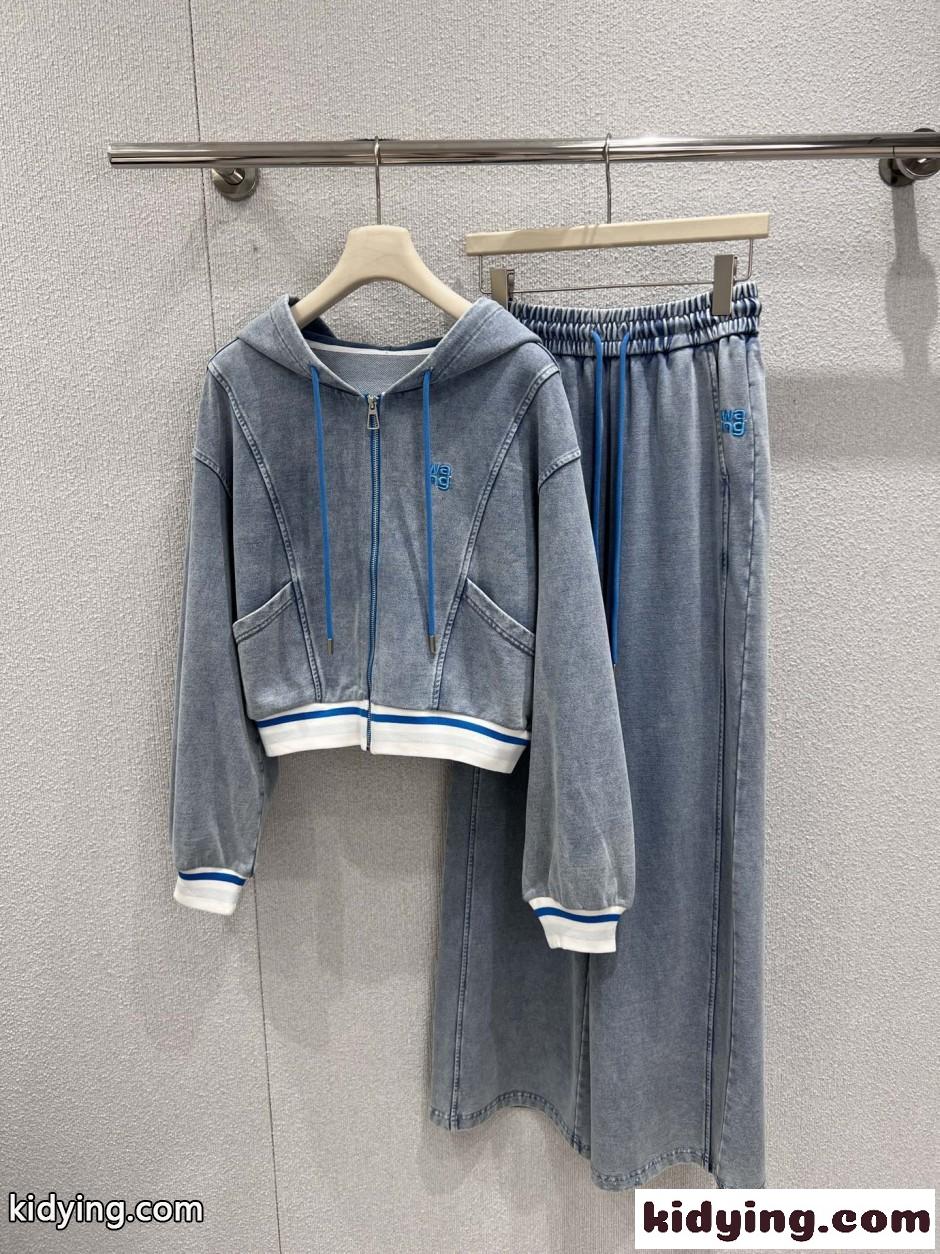 ジップアップフーディ＆スウェットパンツ 上下セット アレキサンダーワング 偽物 ブルー-1