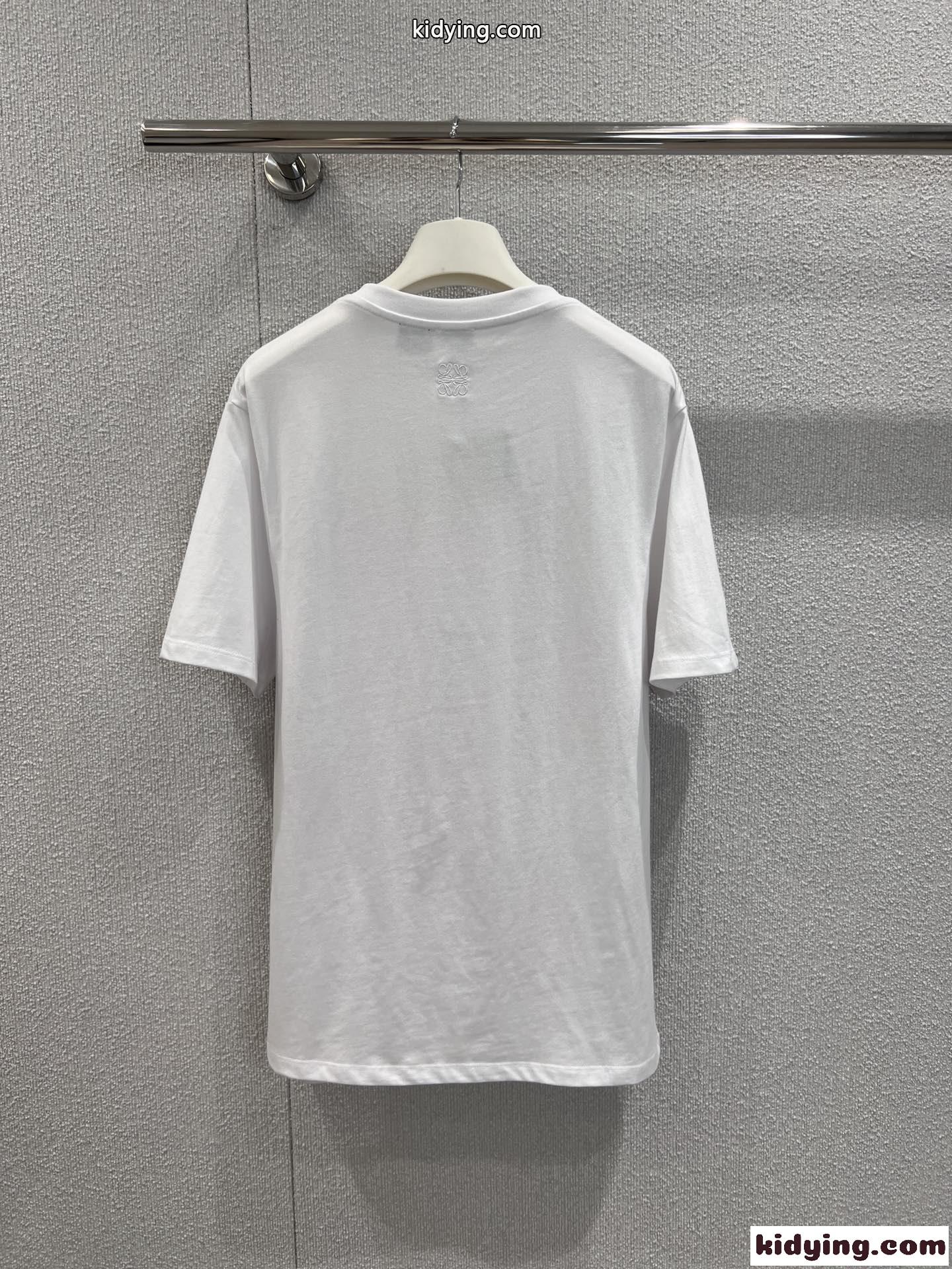 ユニセックス 可愛い おしゃれ 半袖Tシャツ ロエベ Tシャツ コピー コットン-2