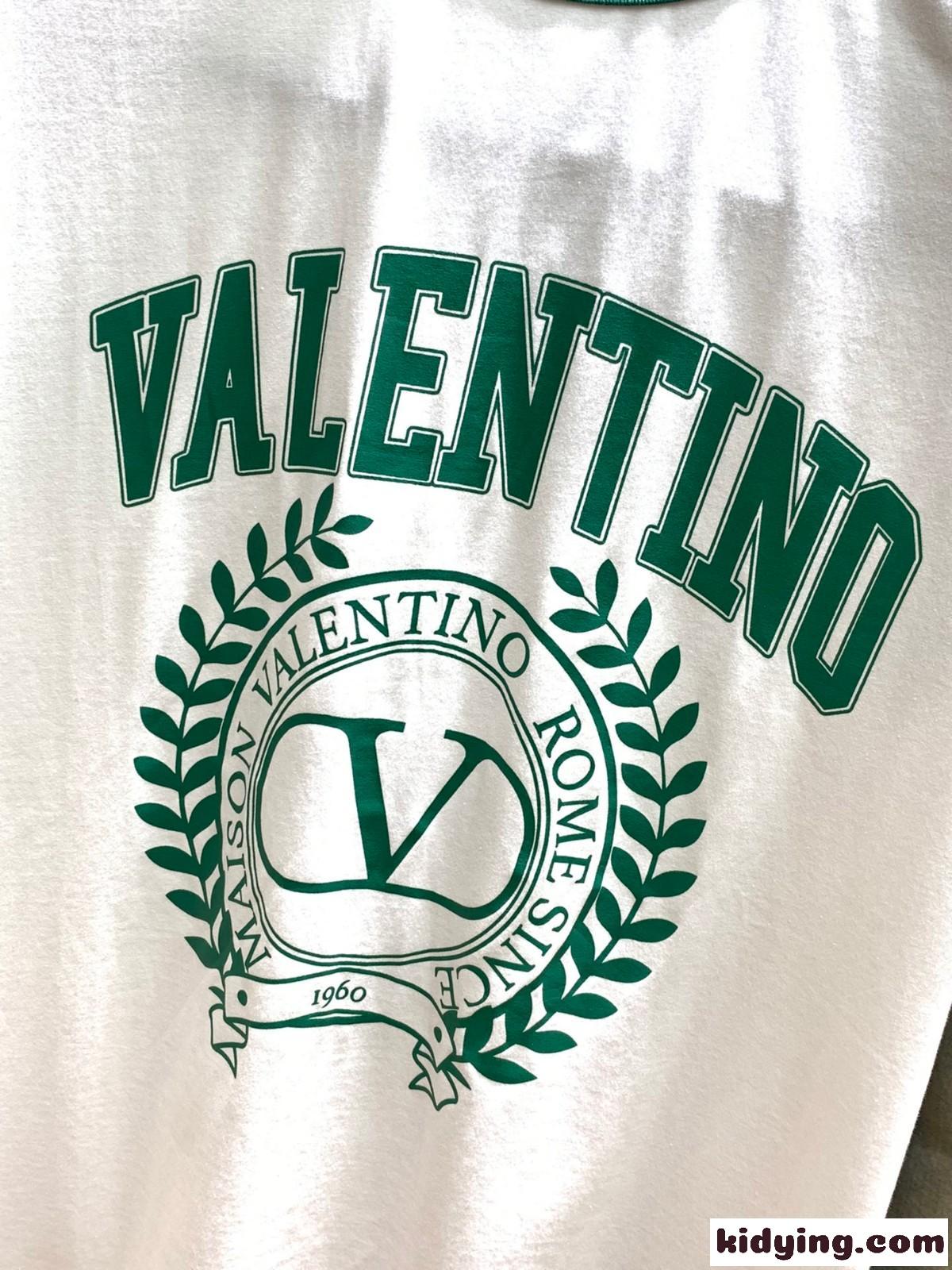 ユニセックス ヴァレンティノ Tシャツ コピー メゾン プリント クルーネック コットン 半袖Tシャツ-3