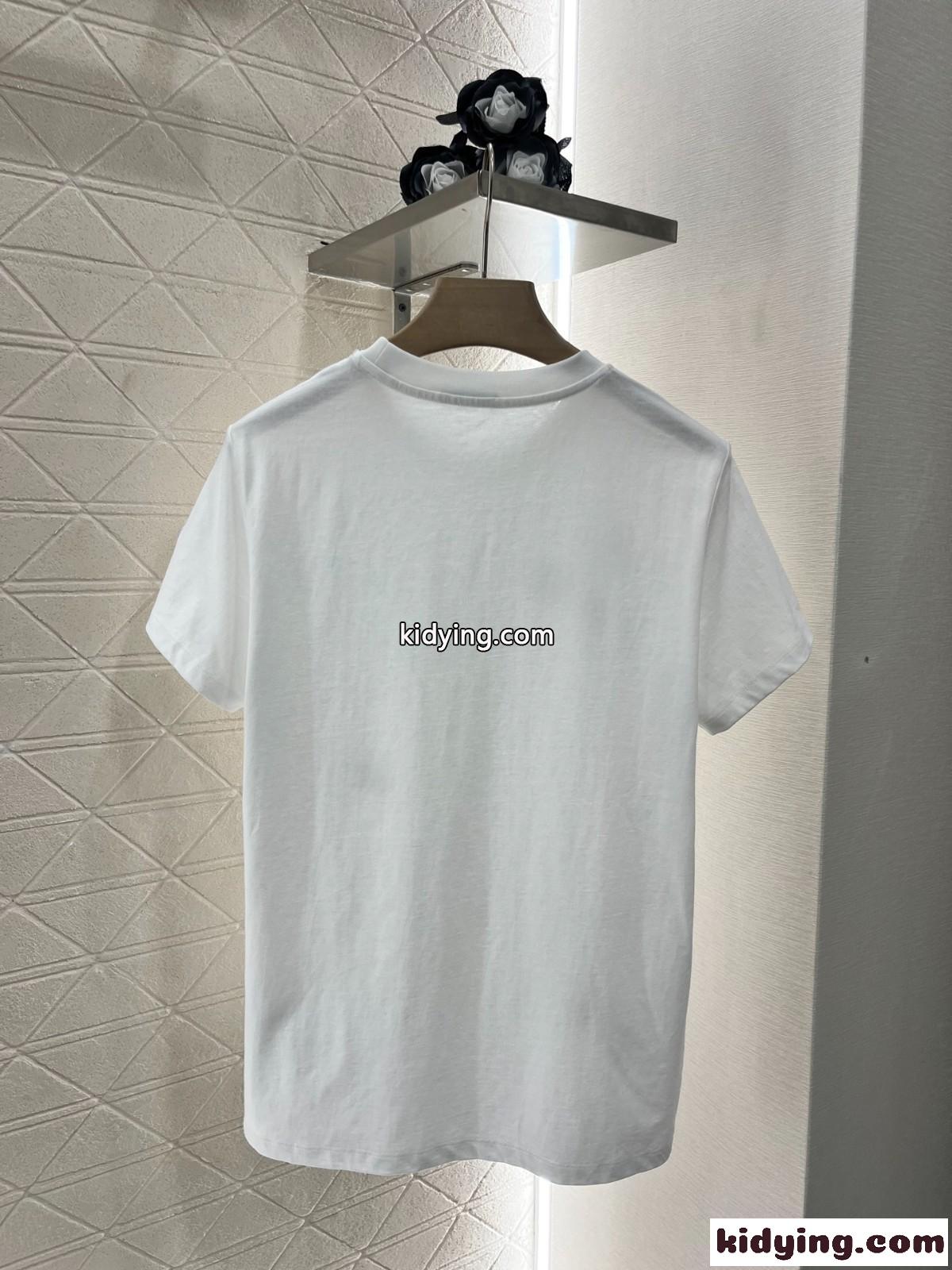 カジュアル コットン 半袖Tシャツ モンクレール Tシャツ スーパーコピー ホワイト-2