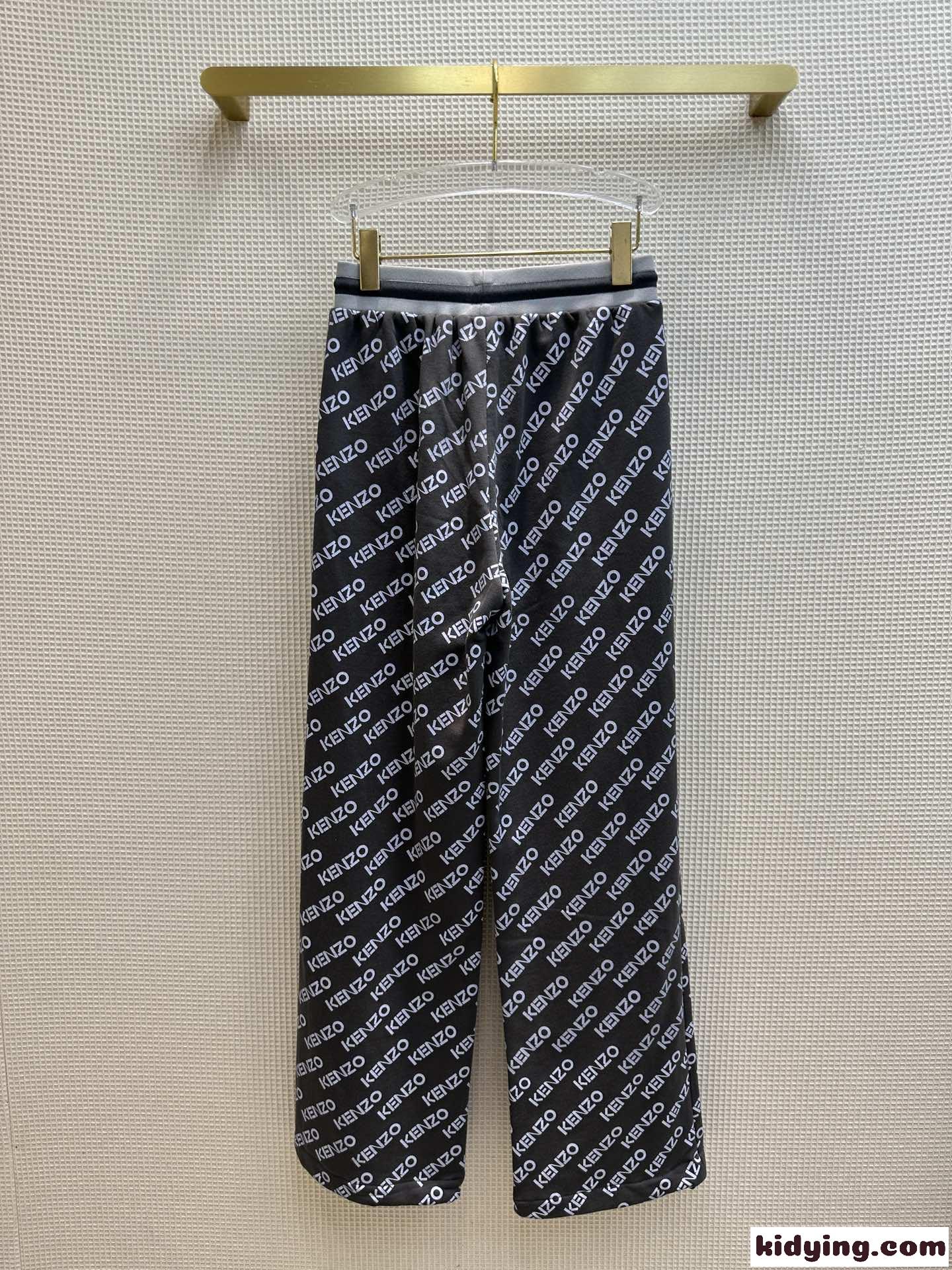モノグラム プリント ケンゾー パンツ コピー 快適 上品 ドローストリング トラックパンツ-4