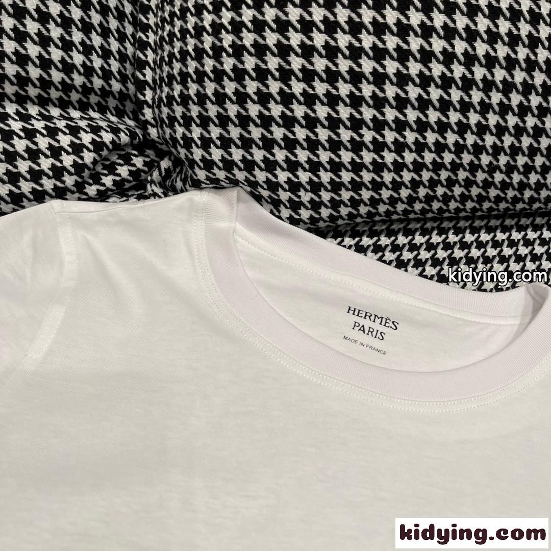 上品 カジュアル 春夏 新作 Canoe プリント 半袖Tシャツ エルメス Tシャツ コピー ホワイト-2