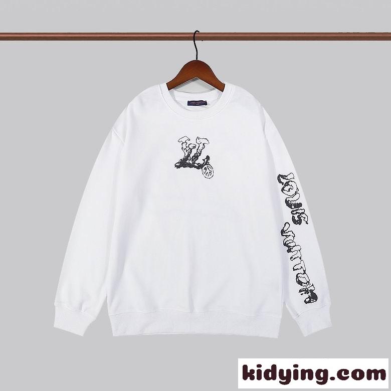 ゆったり 着心地いい クールネック プルオーバー 長袖 ルイ・ヴィトン Tシャツ コピー カジュアル おしゃれ-3