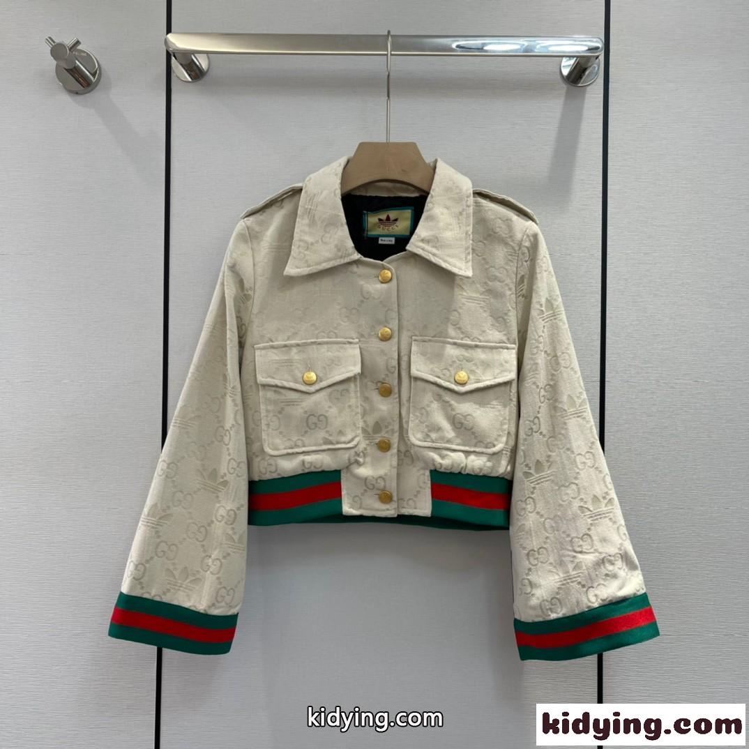 adidas x Gucci ウェブ ストライプ カジュアル お洒落 グッチ ジャケット コピー 長袖-0