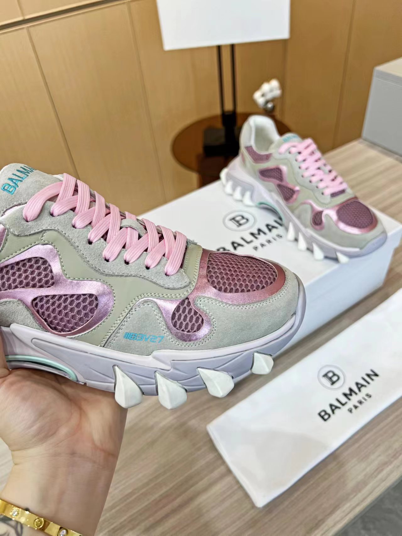 ユニセックス 人気 バルマン スニーカー コピー メッシュ B-Est ローカットスニーカー-2