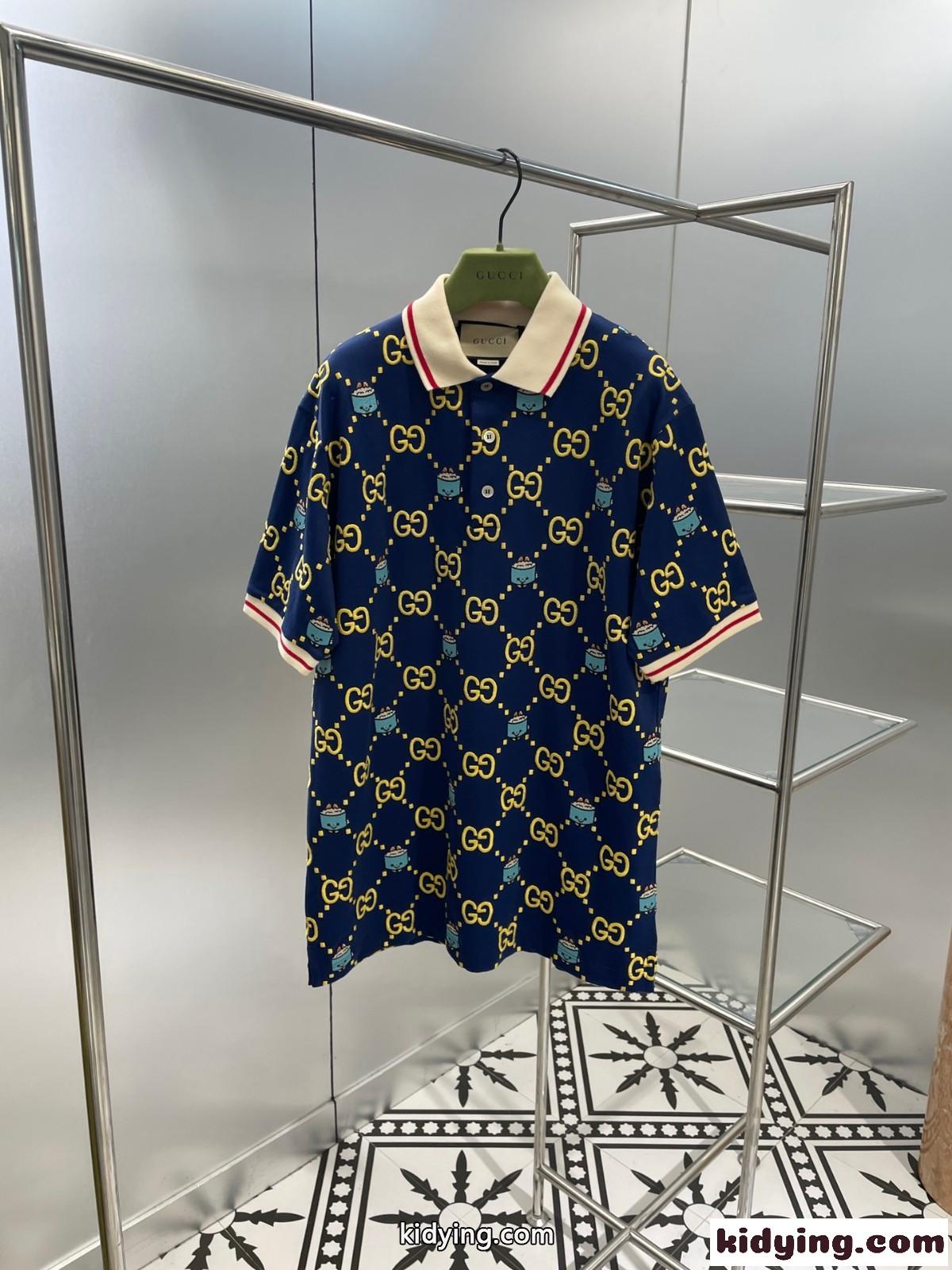 エンブロイダリー入り ストレッチコットン ポロシャツ グッチ Tシャツ コピー ユニセックス-0