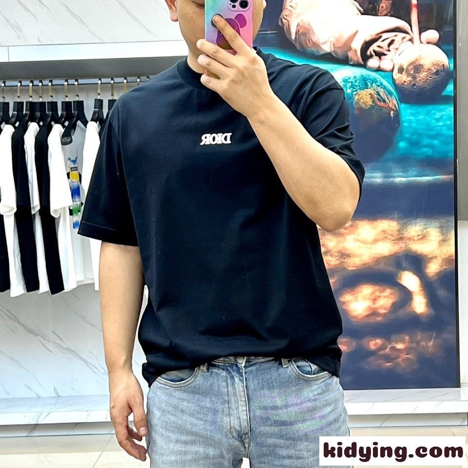 カジュアル ロゴ 半袖Tシャツ クリスチャン・ディオール Tシャツ 偽物 ブラック-2