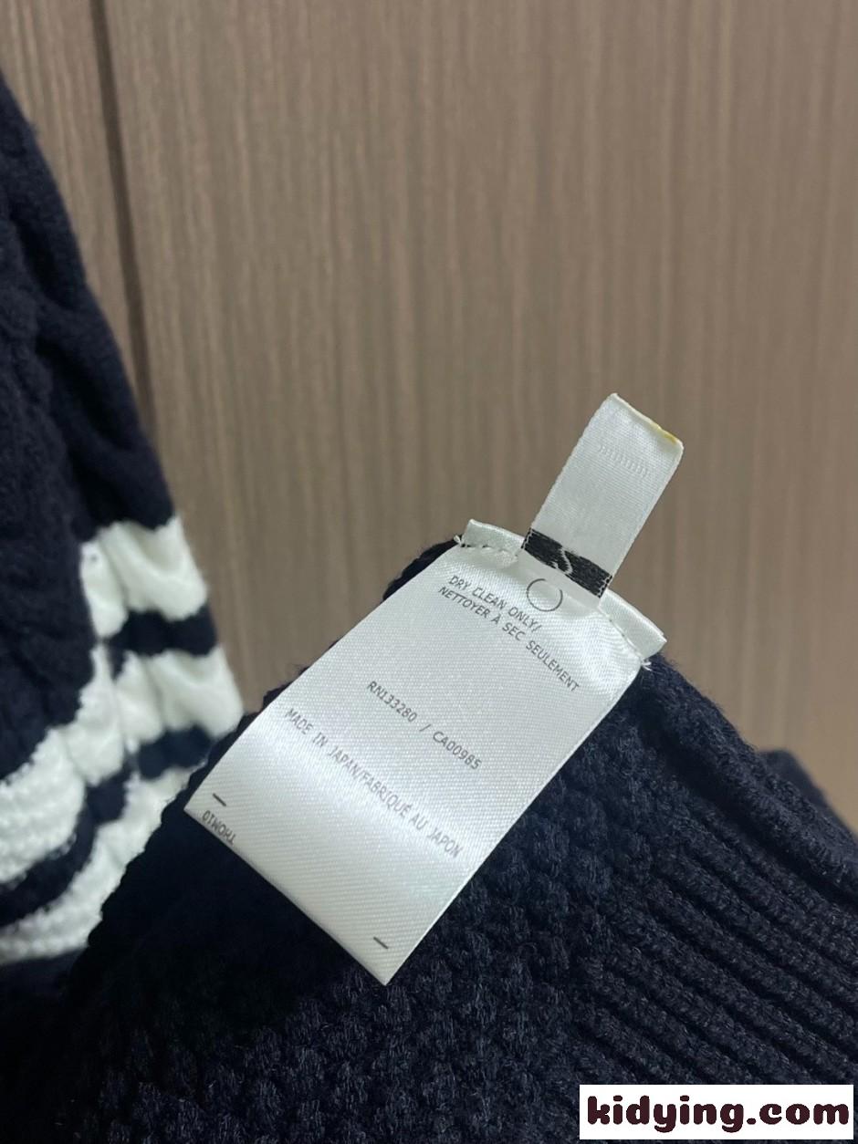 4BAR ケーブル編み クルーネックセーター トムブラウン セーター 偽物 ネイビー-4