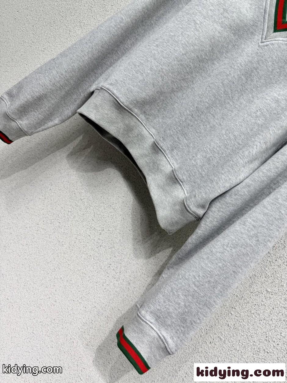 ウェブストライプ コットン スウェットシャツ グッチ Tシャツ コピー グレー-1