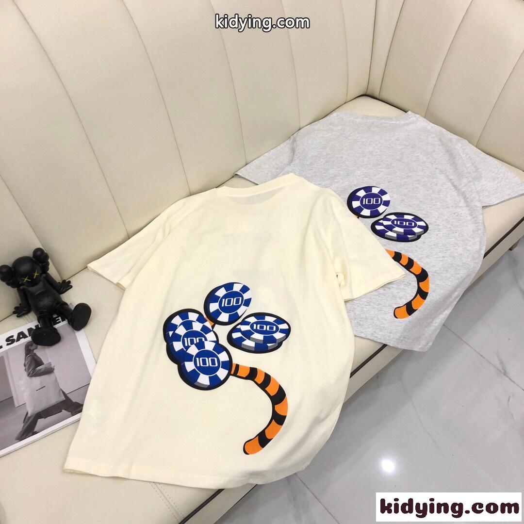 可愛い プリント 人気 新作 ゆったり 着心地いい 春夏 レディース ロエベ tシャツ コピー カジュアル 定番-4