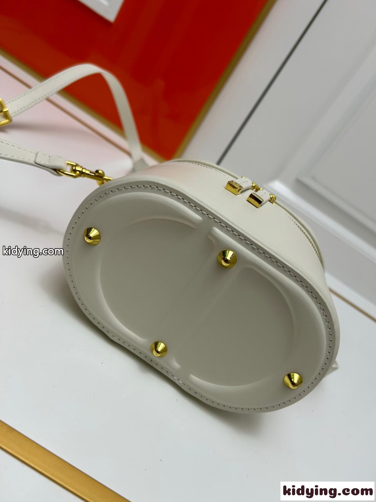 コロンとした形が可愛い DIOR SIGNATURE ヴァニティ スモール ショルダーバッグ コピー ホワイト-1