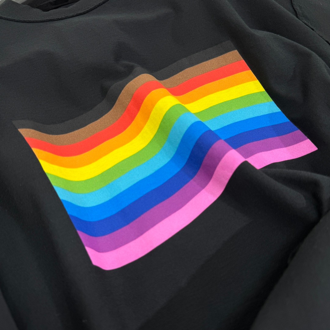 オーバーサイズ バレンシアガ Tシャツ コピー プリント半袖Tシャツ ユニセックス ブラック-3