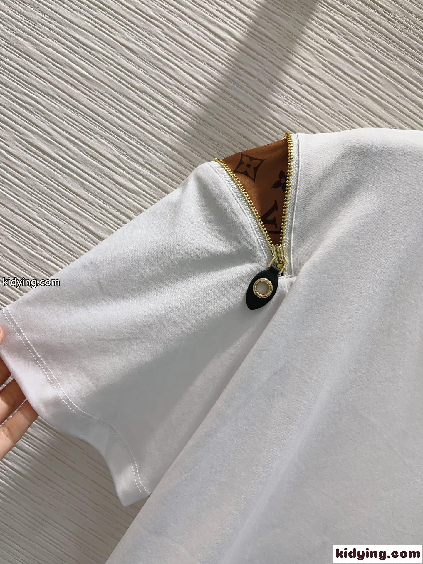 おしゃれ 人気 半袖 コットンTシャツ ルイ・ヴィトン Tシャツ コピー レディース ホワイト-2