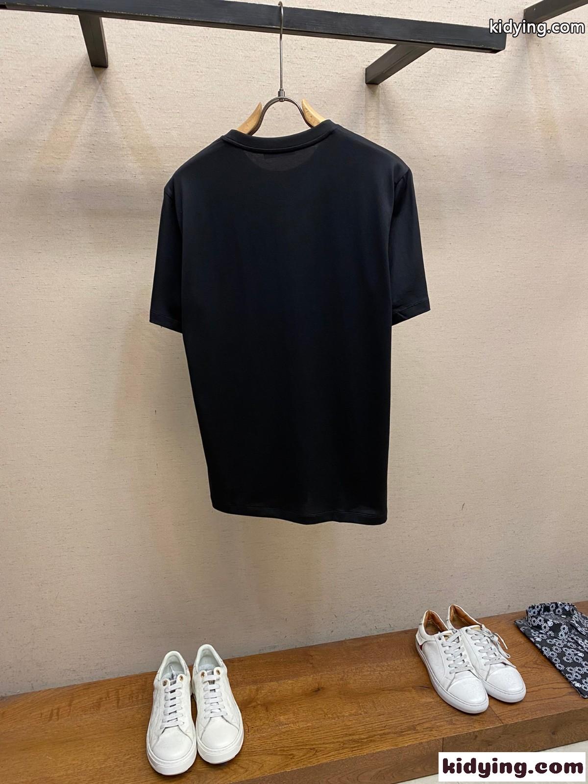 ベーシック カジュアル コットン 半袖Tシャツ ロエベ Tシャツ コピー ユニセックス ブラック-1