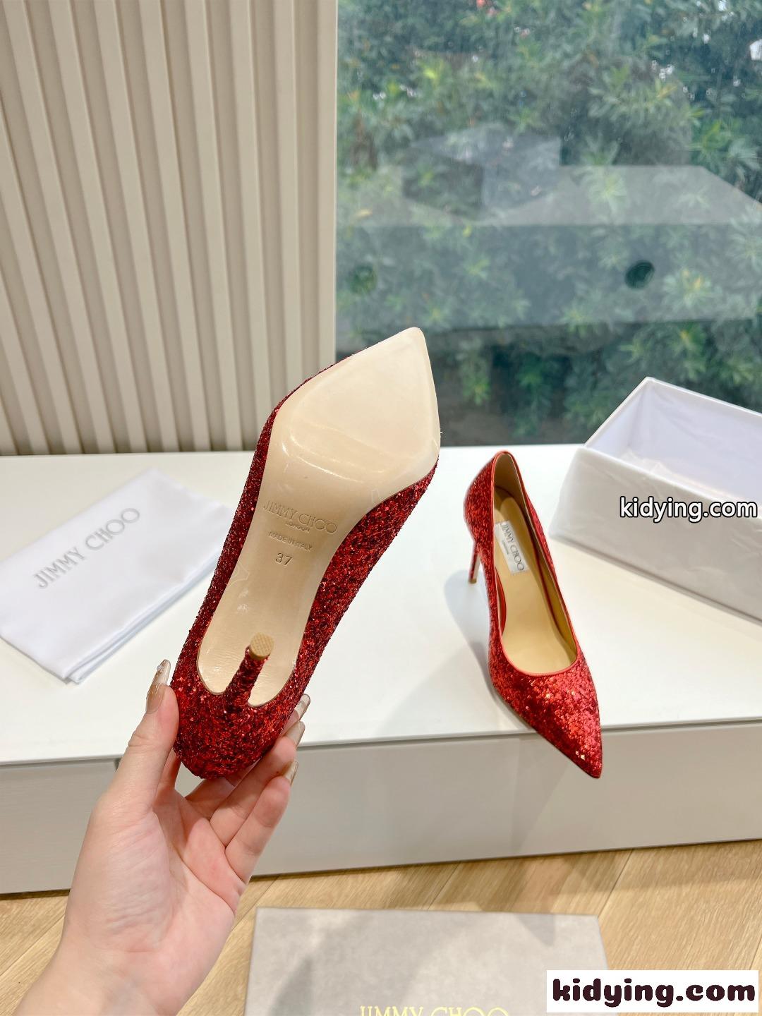 美人度アップ 人気 ピンヒールパンプス ジミーチュウ パンプス スーパーコピー レッド-4