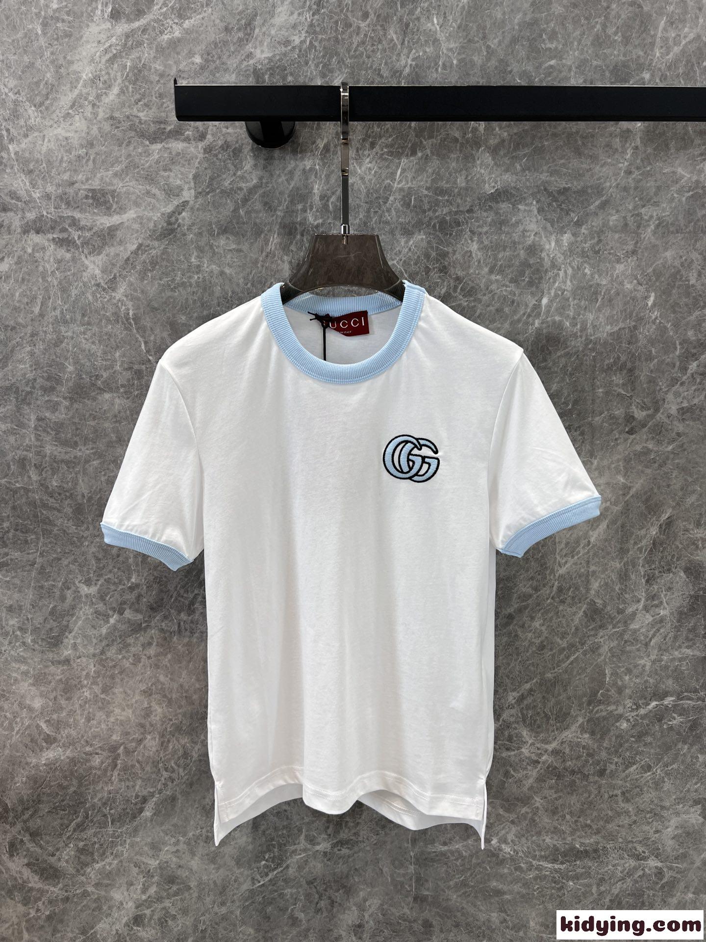 カジュアル 合わせやすい クルーネック 半袖Tシャツ グッチ Tシャツ コピー ホワイト-1