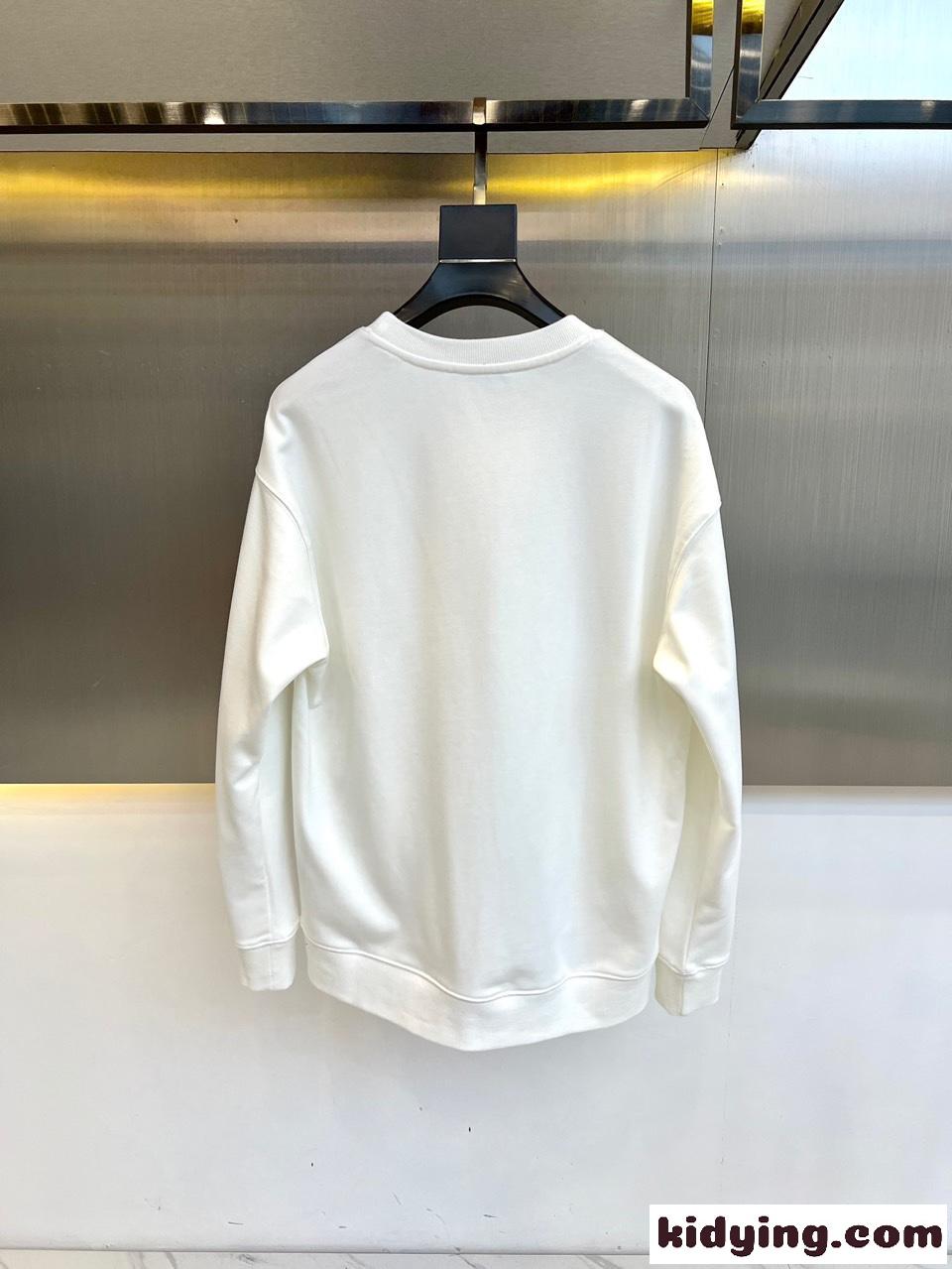 カジュアル ロゴ コットン スウェットシャツ ロエベ Tシャツ コピー ホワイト-3