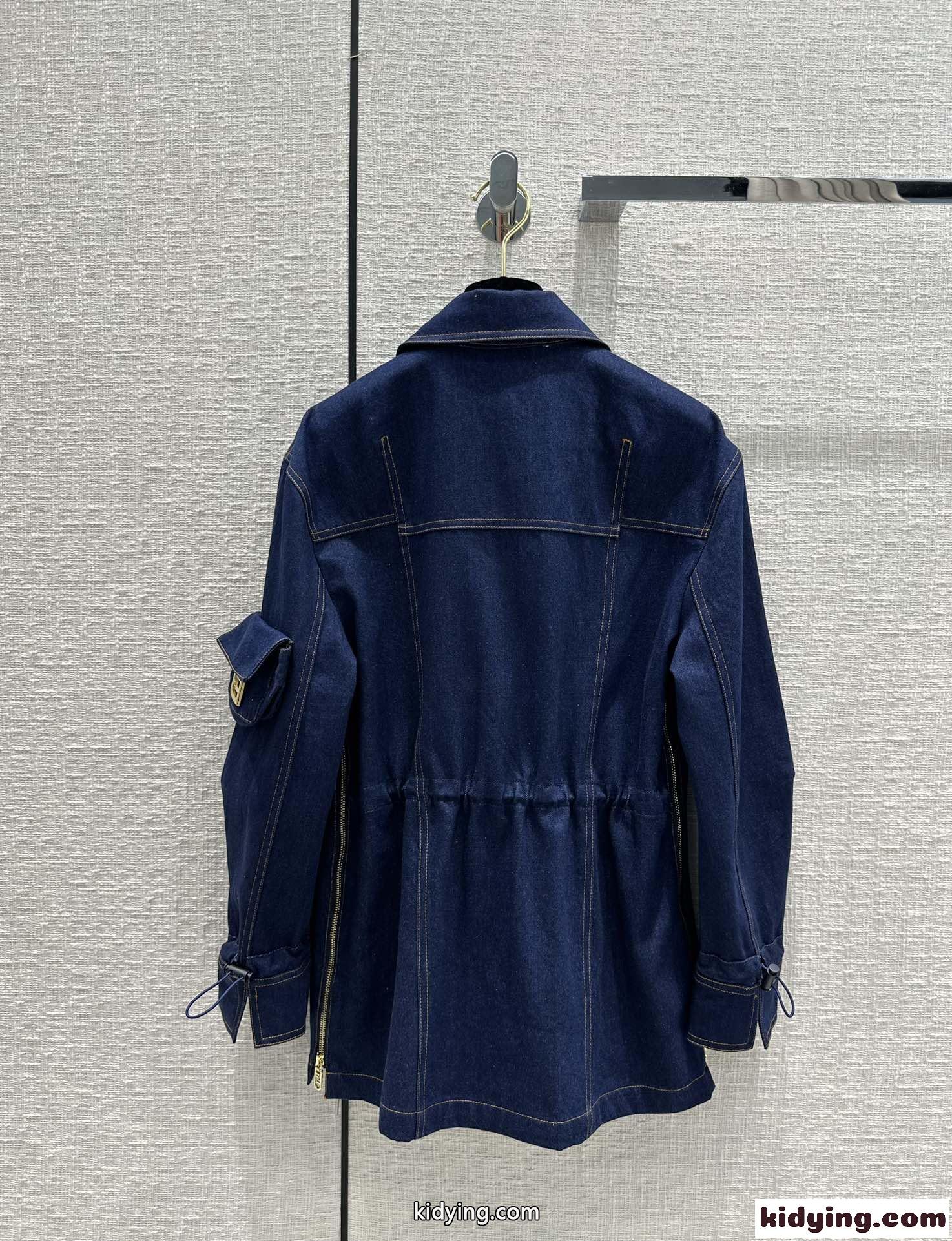 定番 人気 おしゃれ ブルー デニムジャケット フェンディ ジャケット コピー レディース-4