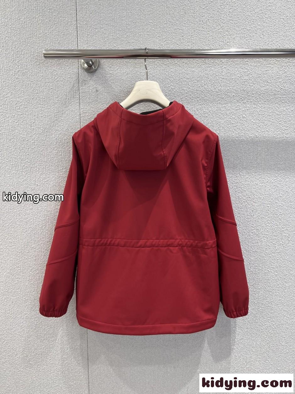シンプル カジュアル フーデッドジャケット プラダ ジャケット コピー レッド-2