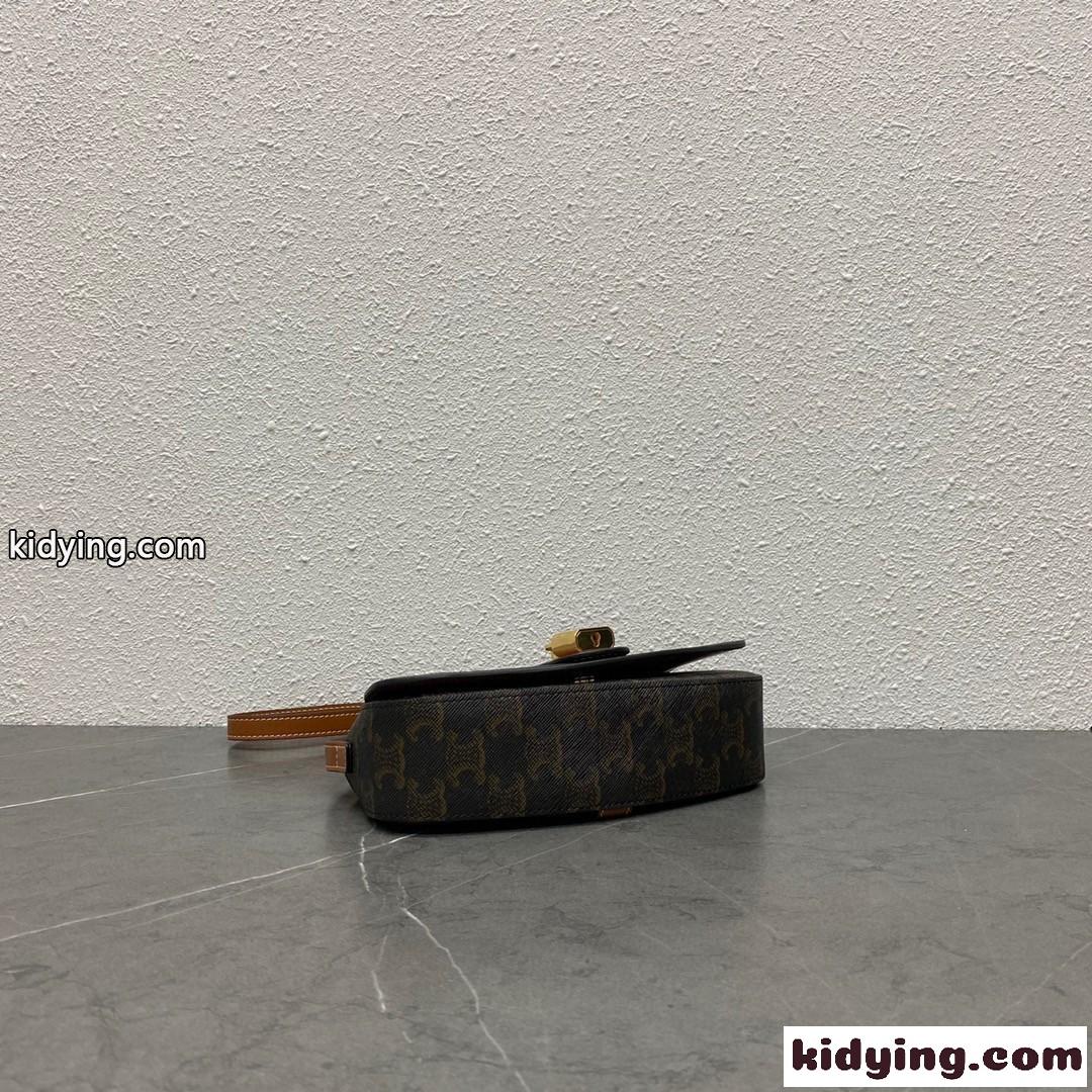 ストラップ付きクラッチ / トリオンフキャンバス&カーフスキン セリーヌ バッグ 人気 コピー ハンドバッグ-4