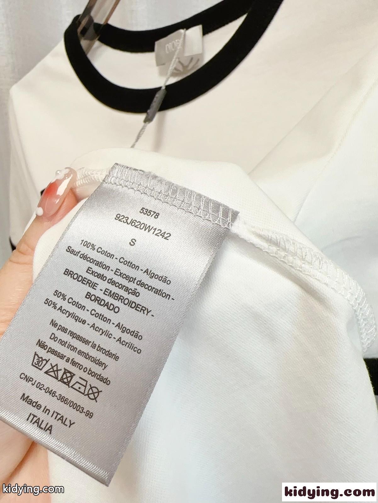 日本限定 コットンブレンド 半袖Tシャツ クリスチャン・ディオール Tシャツ コピー レディース-3
