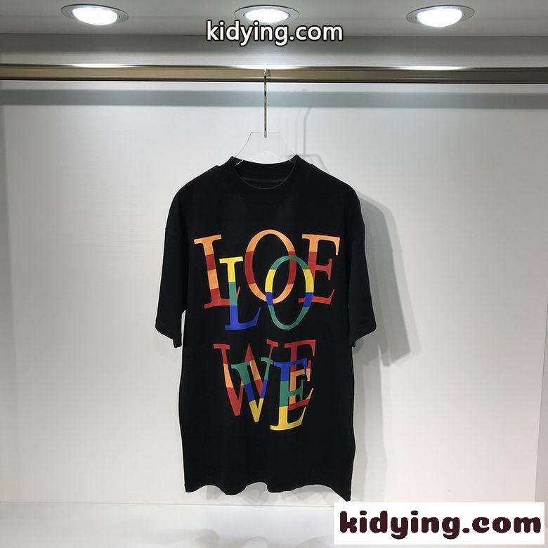 流行り ビッグシルエット 体型カバー ユニセックス プリント ロゴ ロエベ tシャツ コピー 春夏 トップス クルーネック-1