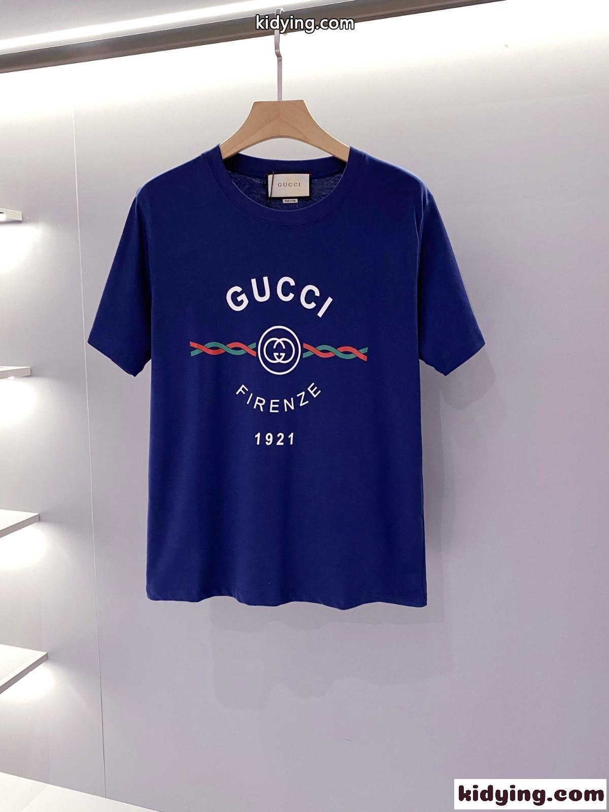 ユニセックス おしゃれ ロゴ プリント グッチ 半袖Tシャツ コピー 人気 クルーネック トップス-1