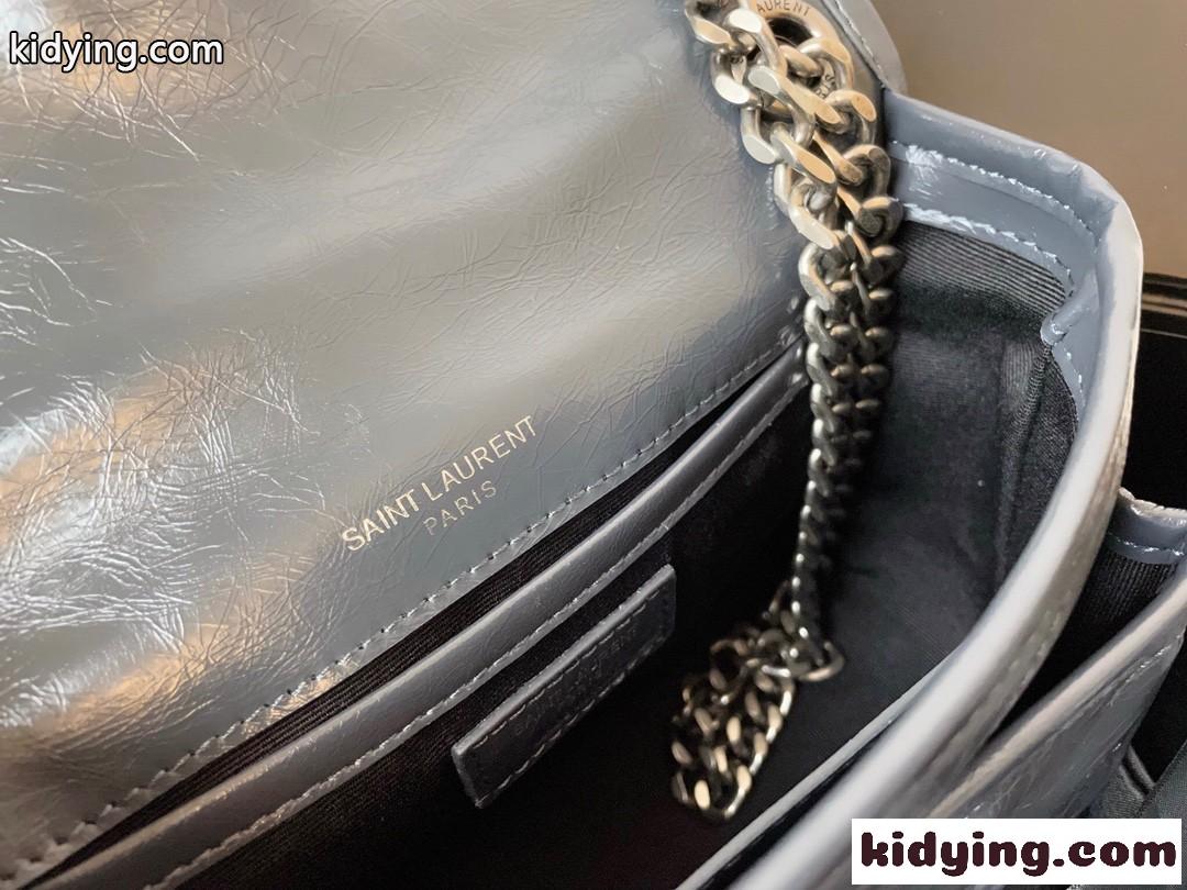 SAINT LAURENT☆人気 ニキ スモール チェーンバッグ イヴ・サンローラン バッグ コピー グレー-3